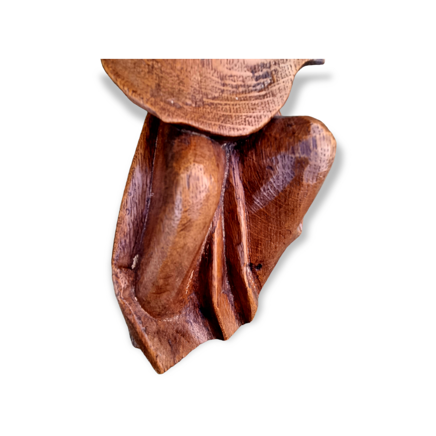 16th Century Flemish Carved Oak Angel – Antique Sculpture with Shield