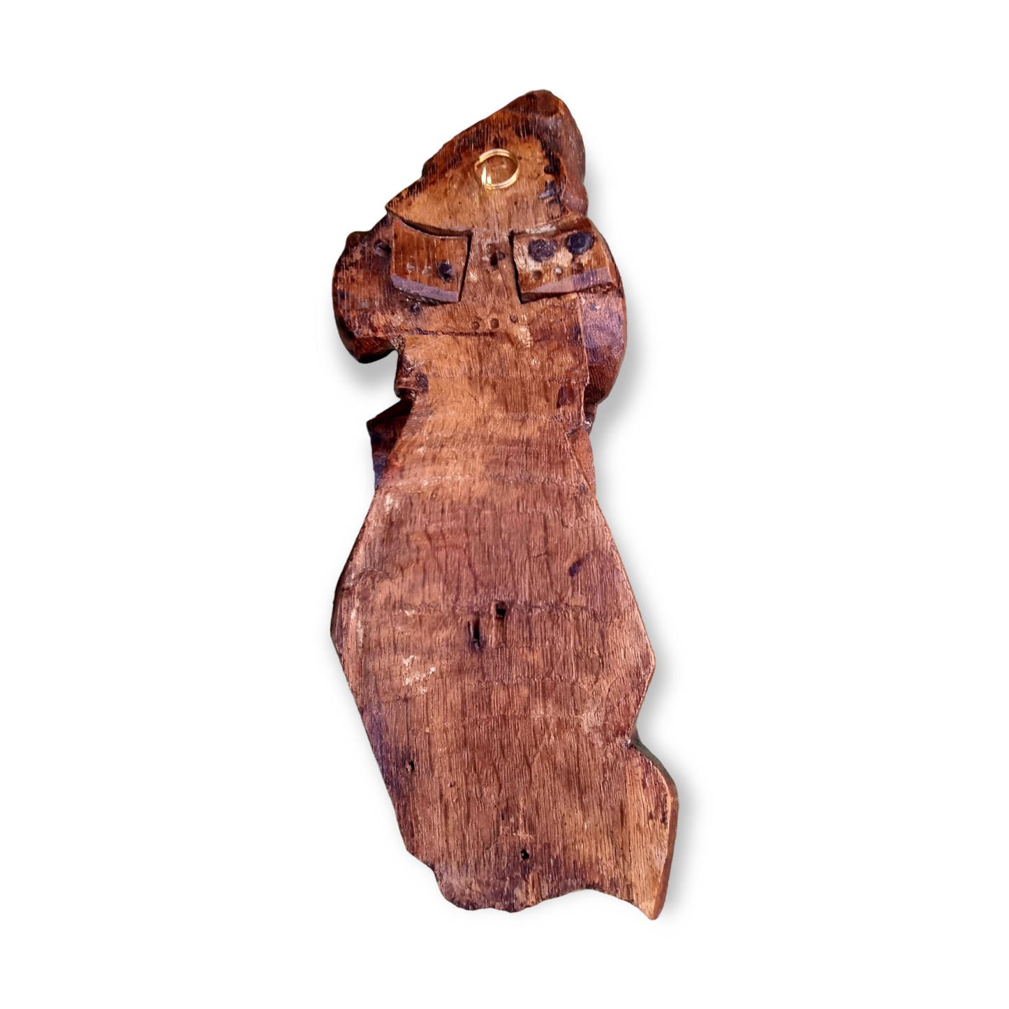 16th Century Flemish Carved Oak Angel – Antique Sculpture with Shield