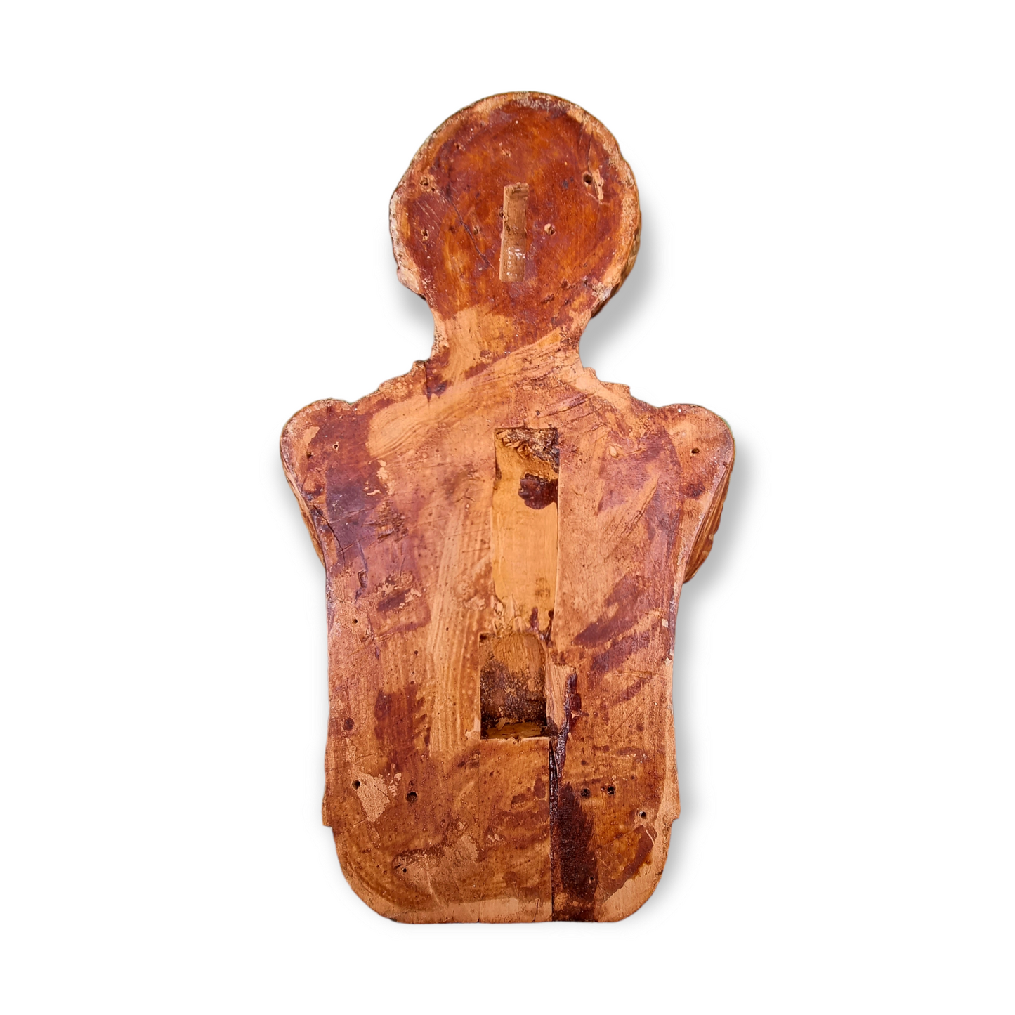 19th Century Flemish Antique Fruitwood Appliqué – Folk Art Female Figure