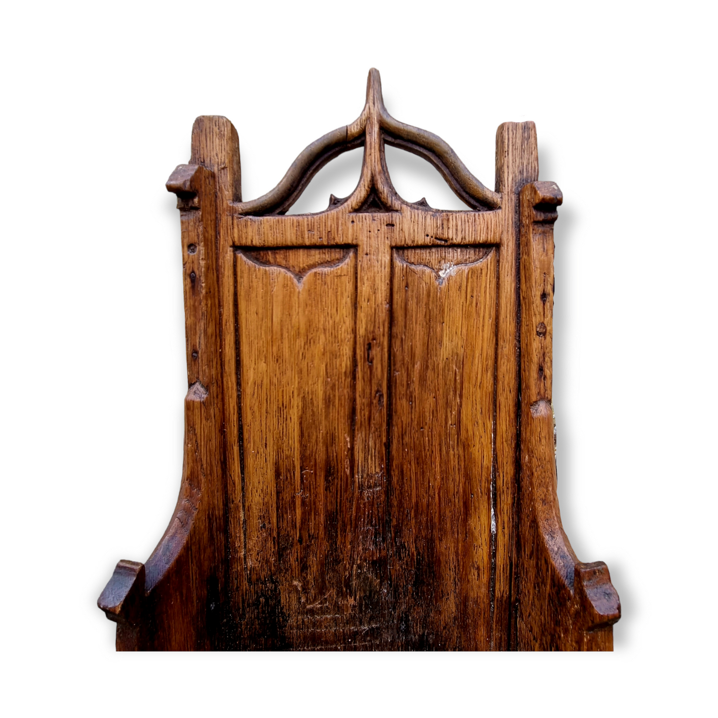 Early 17th Century Miniature English Antique Carved Oak Maquette in the form of a Gothic Altar Chair, Circa 1618