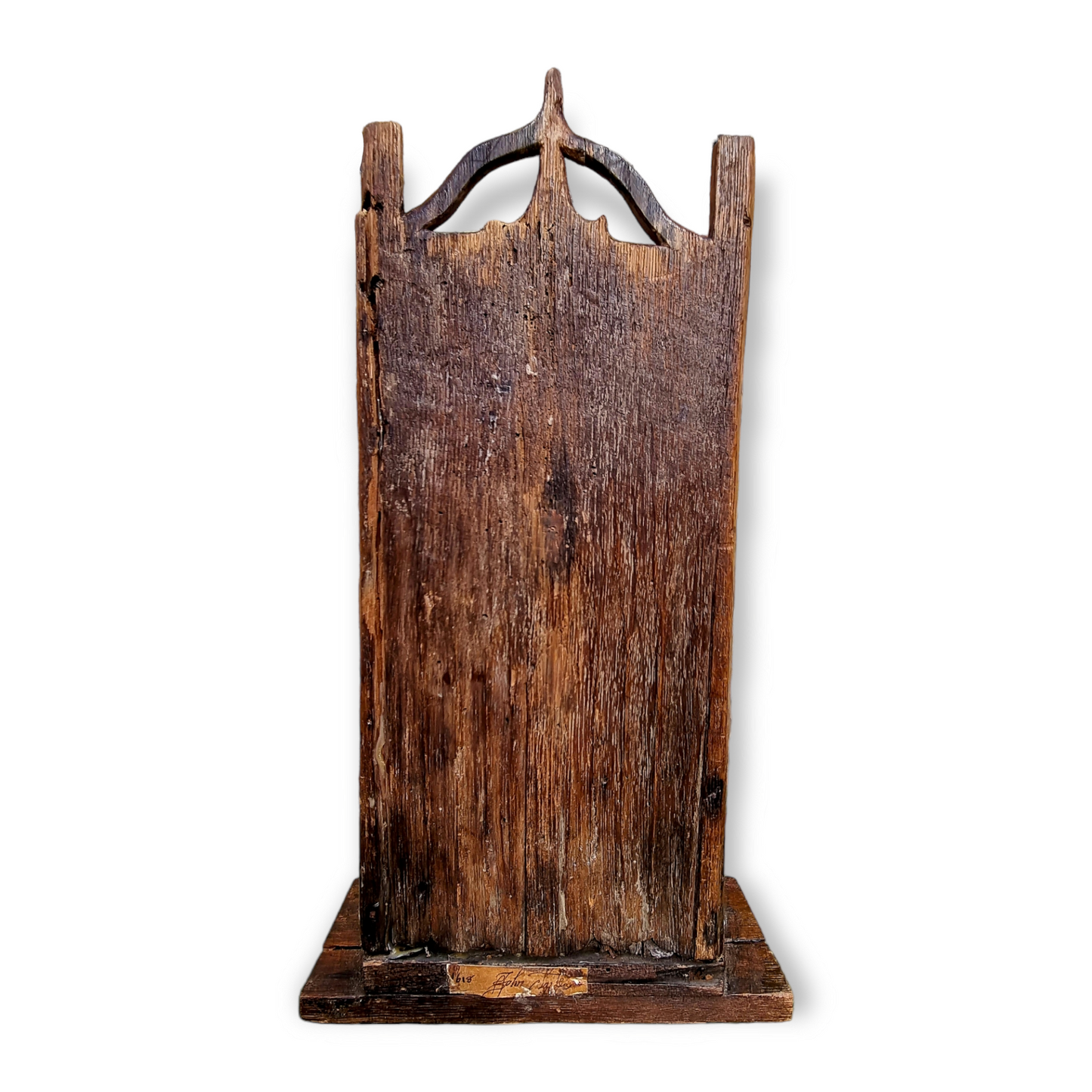 Early 17th Century Miniature English Antique Carved Oak Maquette in the form of a Gothic Altar Chair, Circa 1618