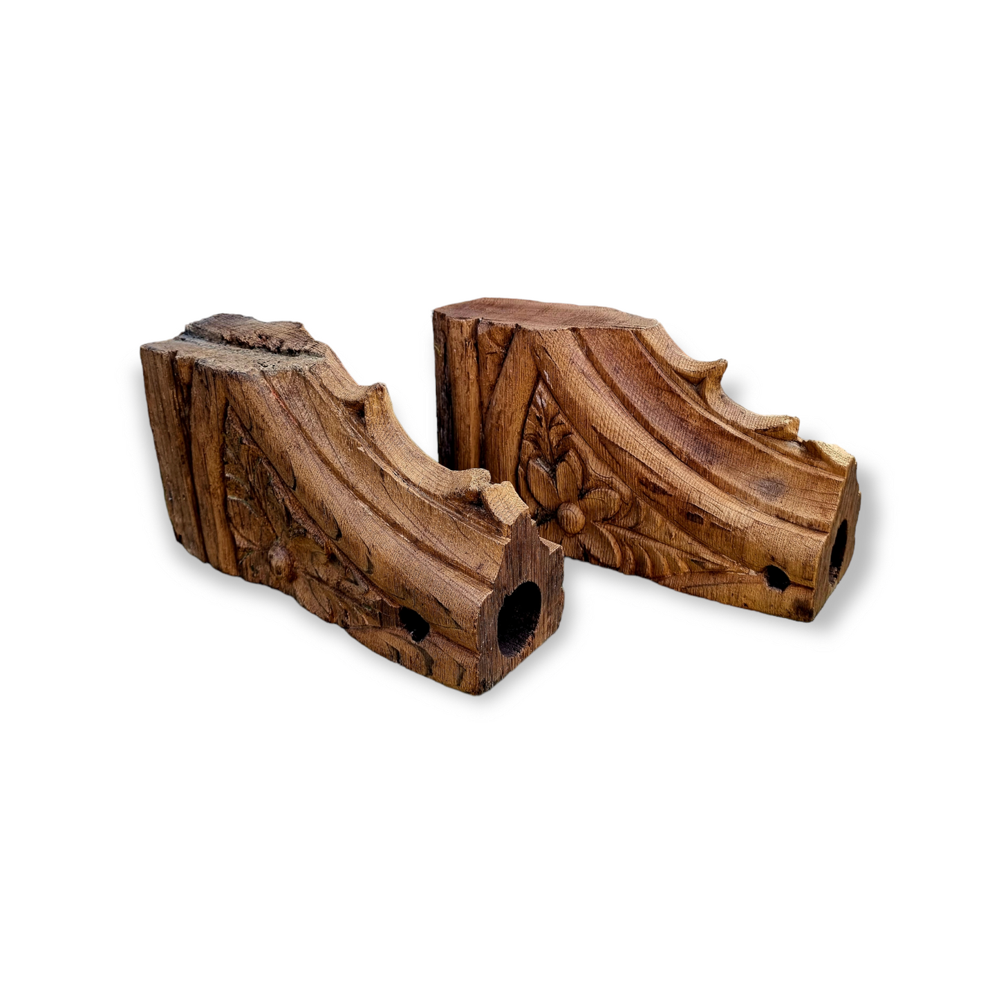 Rare Matched Pair of 15th Century English Antique Carved Oak Rood Screen Fragments