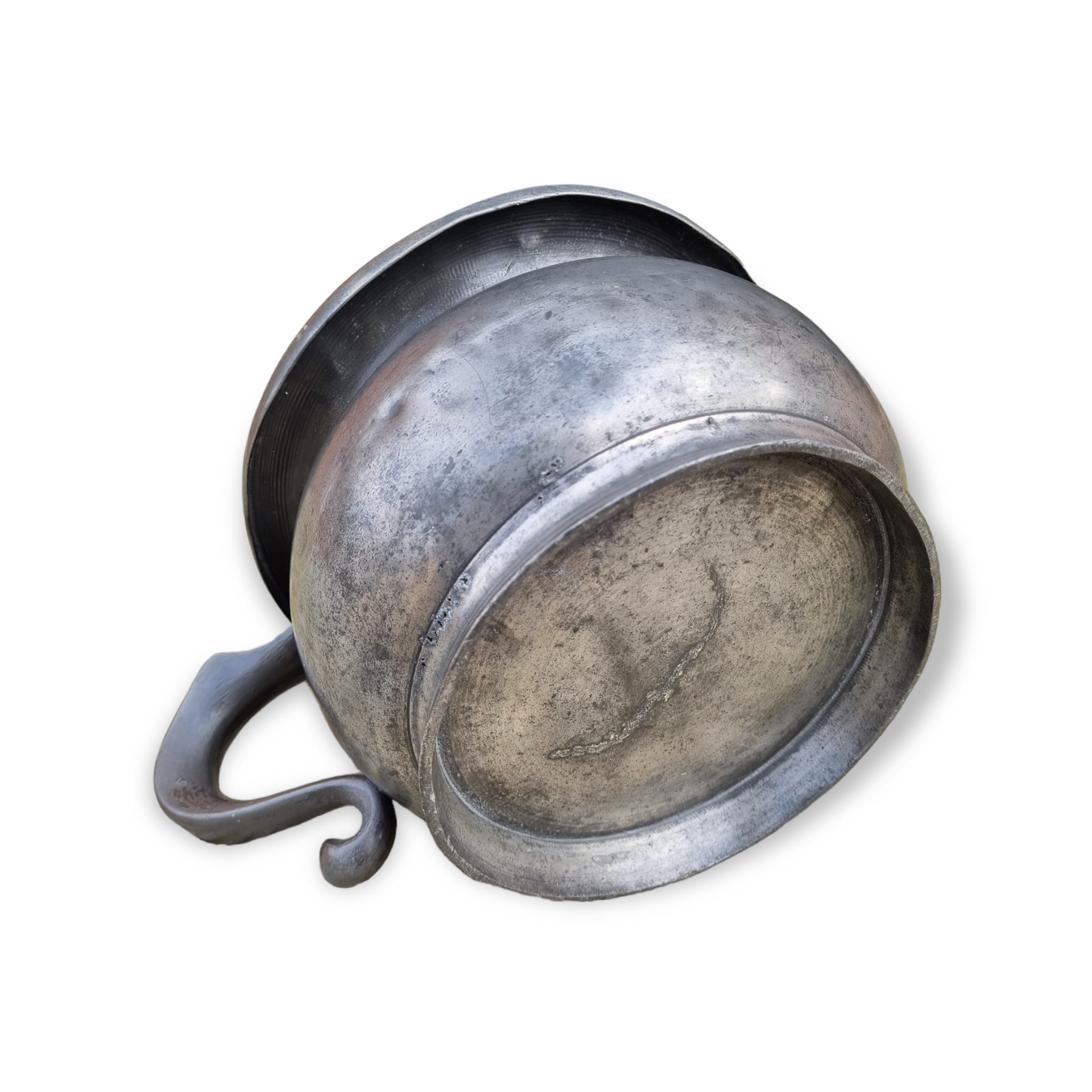 18th Century English Antique Pewter Child's Chamber Pot or Piss Pot