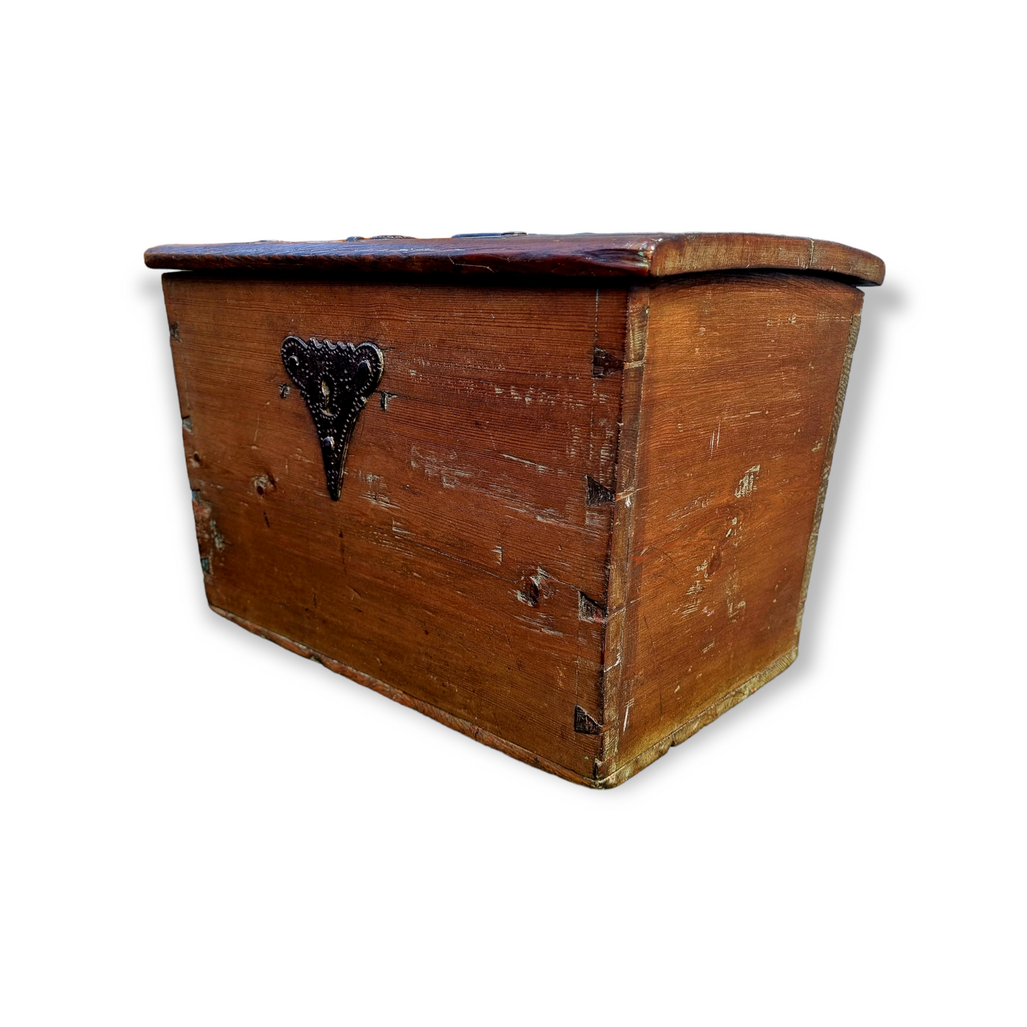 Early 18th Century Continental Antique Pine Tabletop Box of Small Size