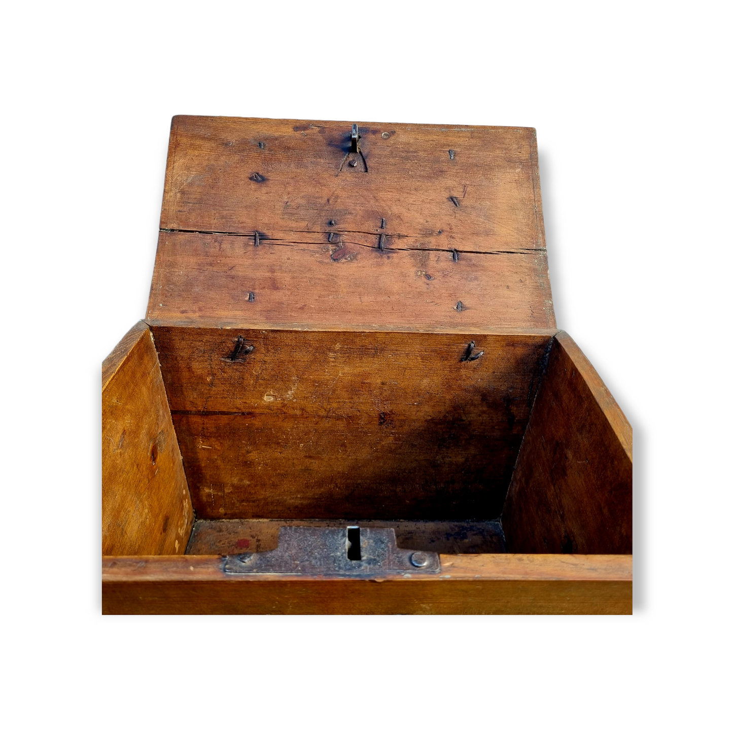 Early 18th Century Continental Antique Pine Tabletop Box of Small Size