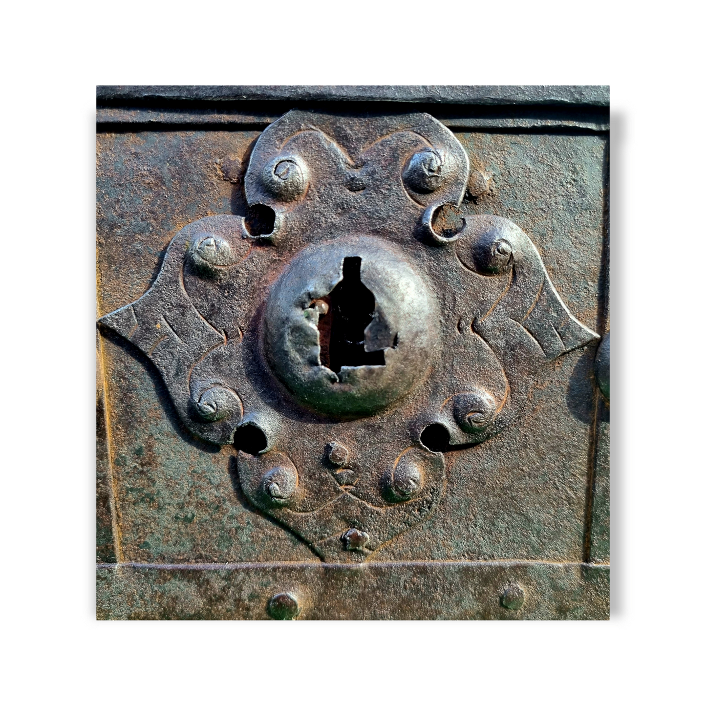 Early 17th Century German Antique Iron Nuremberg-Made Miniature Table Casket / Strongbox