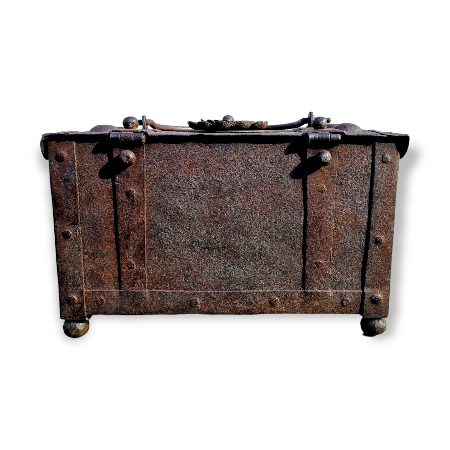 Early 17th Century German Antique Iron Nuremberg-Made Miniature Table Casket / Strongbox