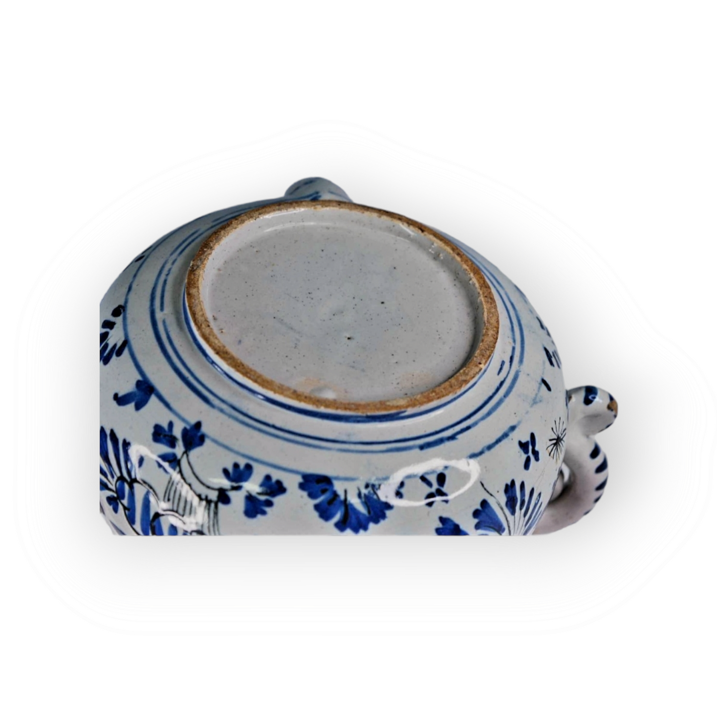 Early 18thC English Antique Blue & White Delftware Posset Pot, Attributed to London, Circa 1700