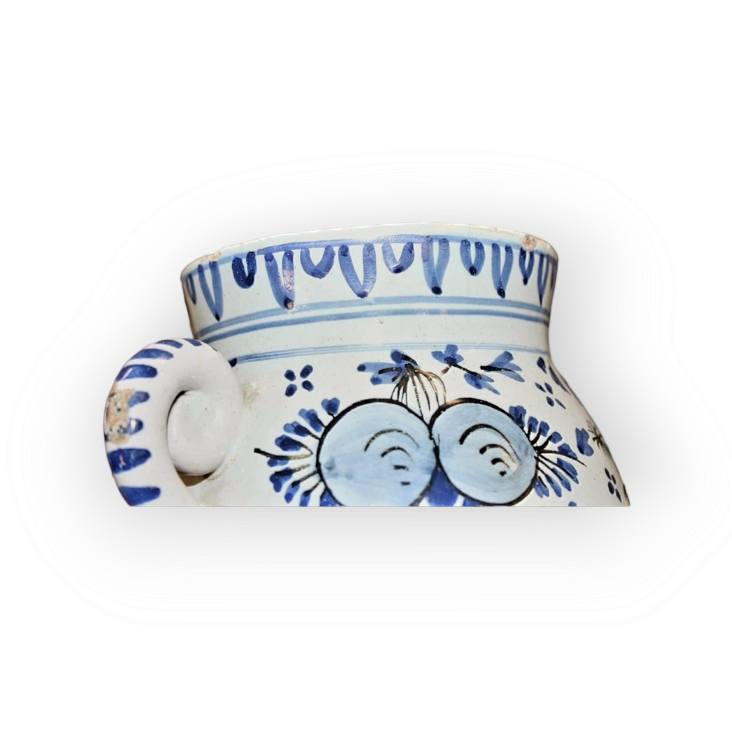 Early 18thC English Antique Blue & White Delftware Posset Pot, Attributed to London, Circa 1700