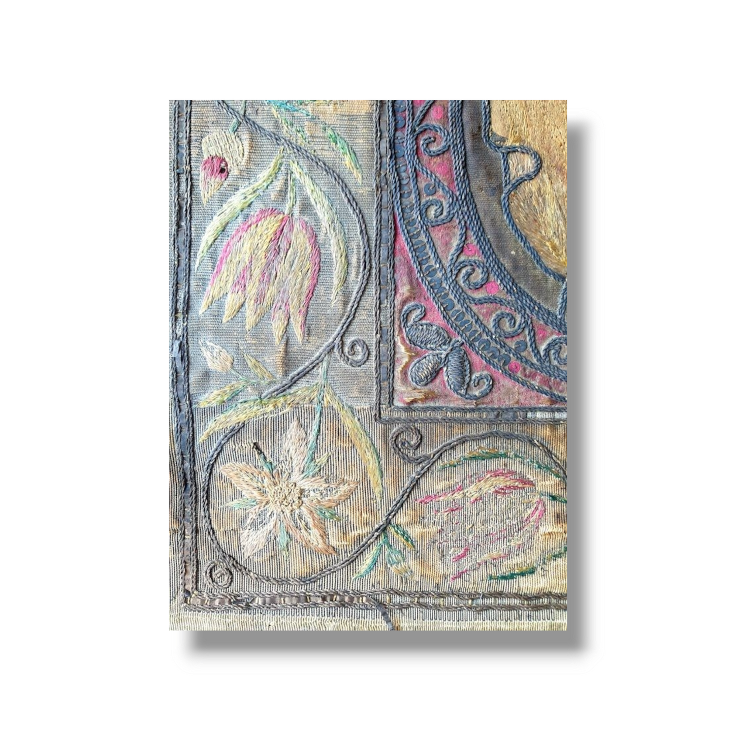 Early 17th Century English Antique Embroidered Panel Depicting an Angel Holding a Shroud with the Image of Christ