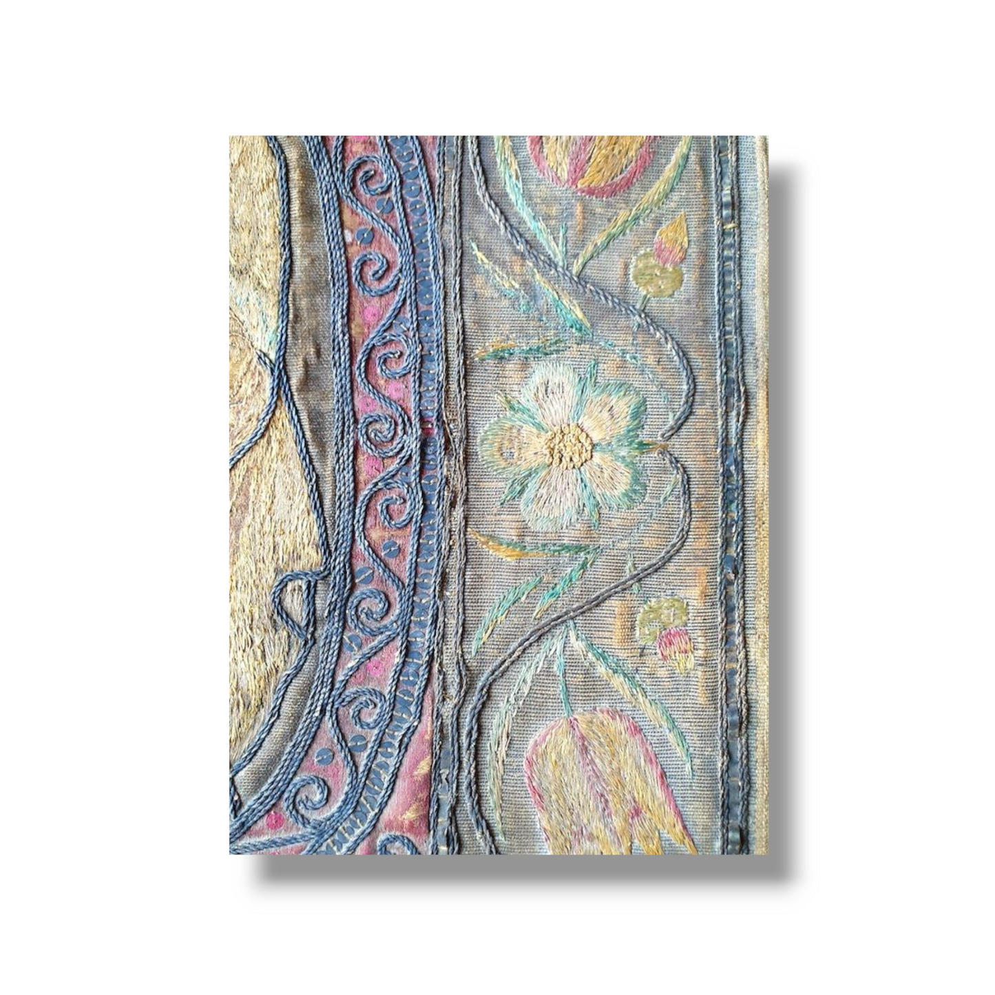 Early 17th Century English Antique Embroidered Panel Depicting an Angel Holding a Shroud with the Image of Christ