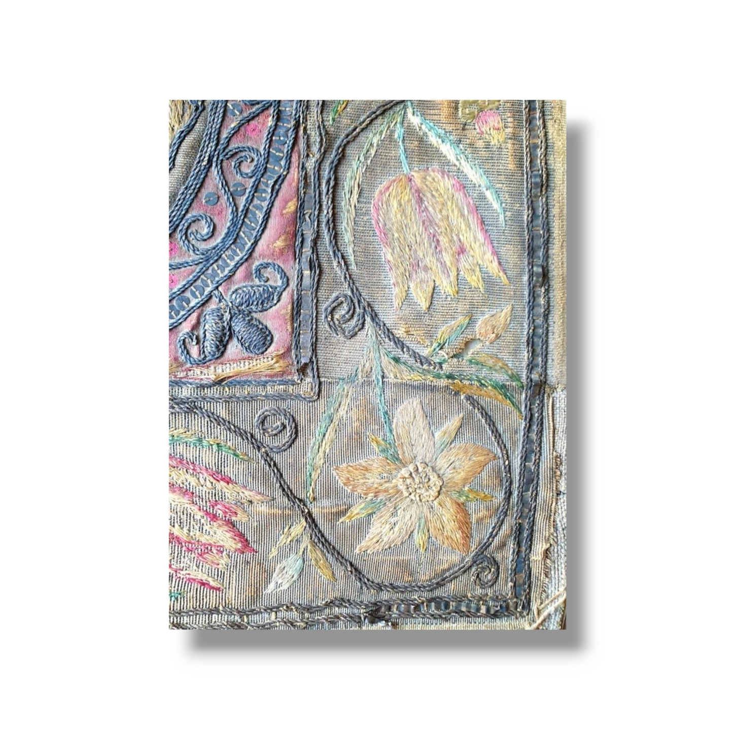 Early 17th Century English Antique Embroidered Panel Depicting an Angel Holding a Shroud with the Image of Christ