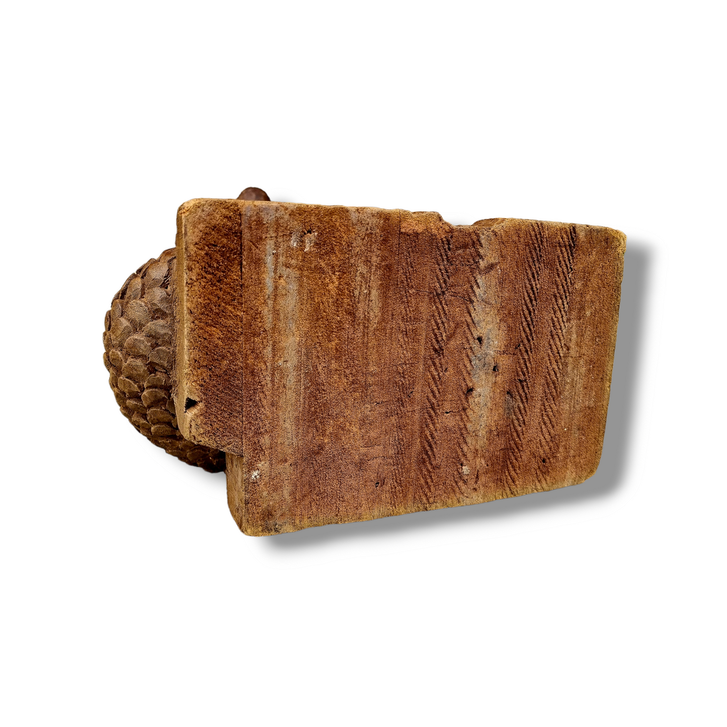 19thC Antique Carved Wood Sculpture of Palaemon, The Greco-Roman Sea God, Riding Upon A Dolphin