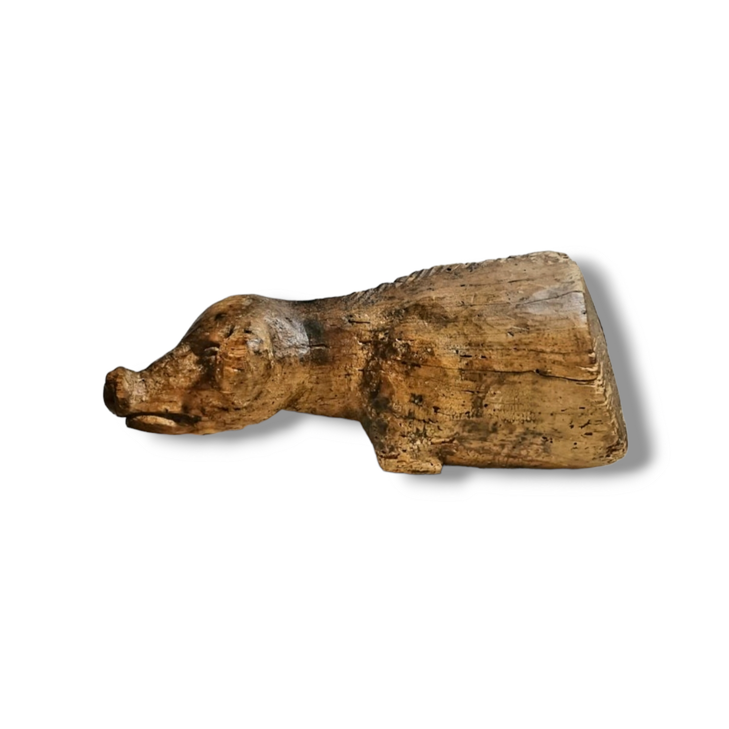 15thC Antique Carved Oak Sculpture Of A Pig, Circa 1480-1500