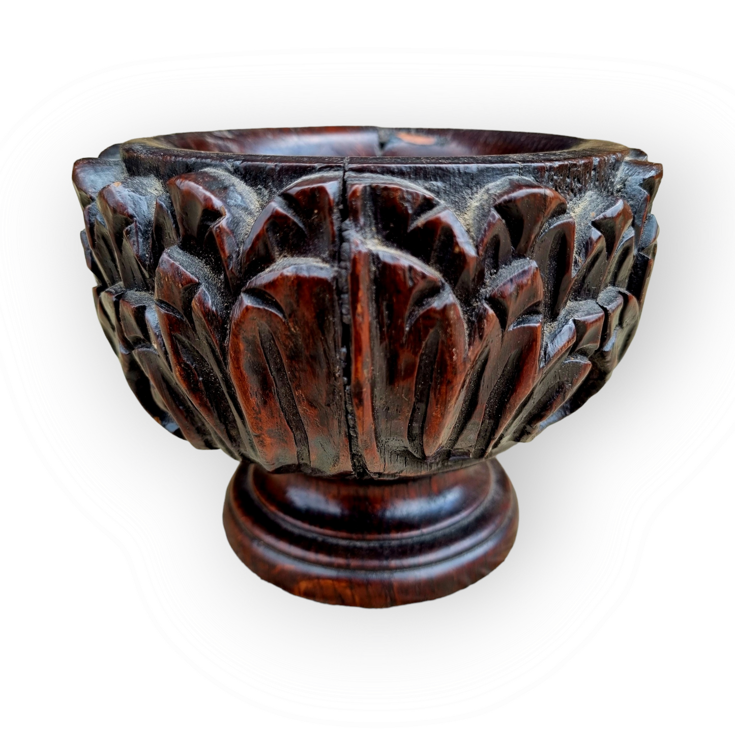 Large 18th Century English Antique Treen Master Salt