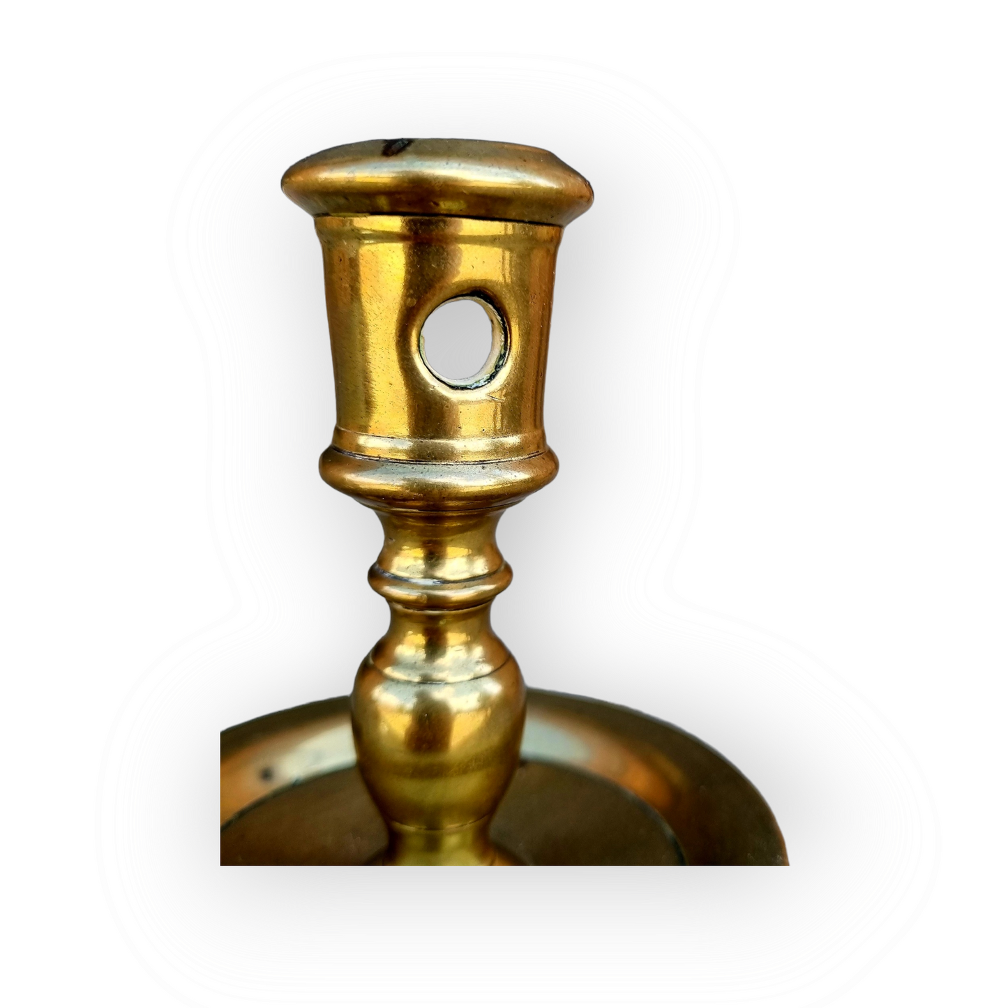 Mid 17th Century Dutch Antique Brass Heemskirk Candlestick