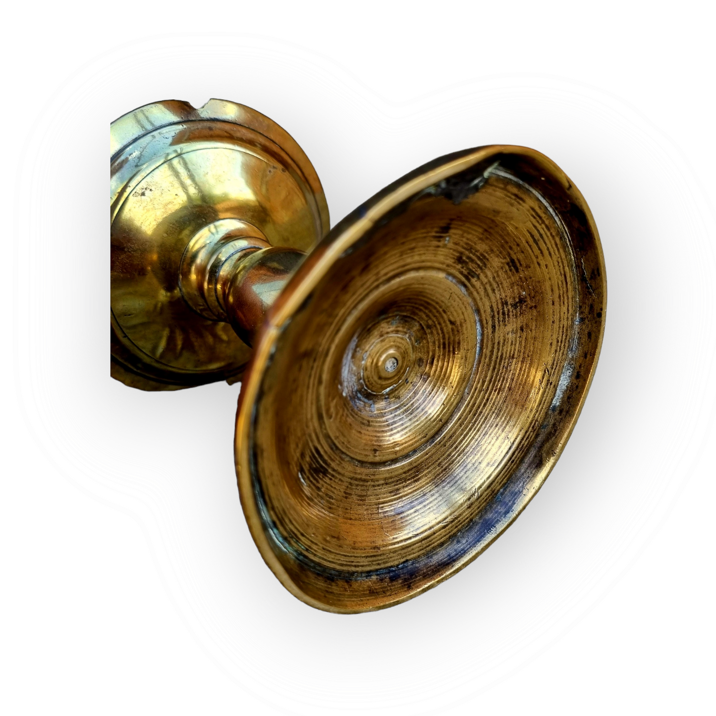 Mid 17th Century Dutch Antique Brass Heemskirk Candlestick