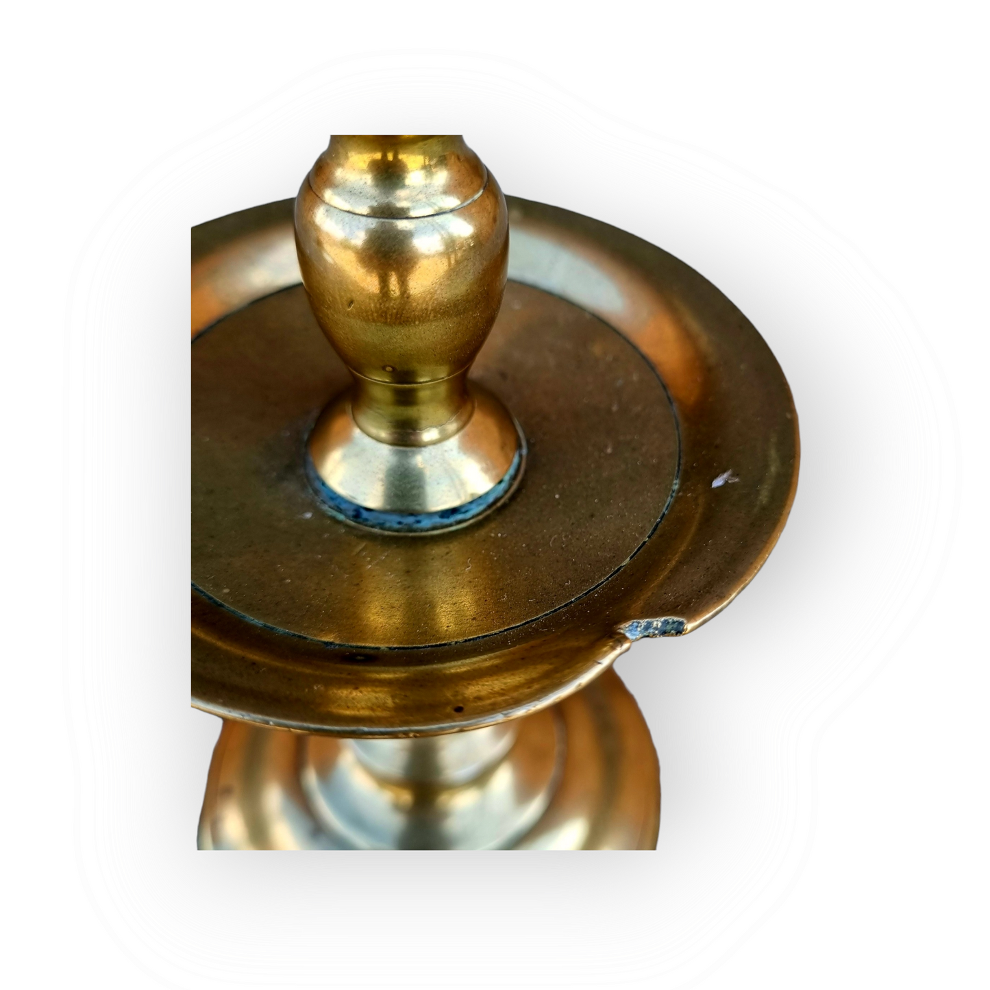 Mid 17th Century Dutch Antique Brass Heemskirk Candlestick