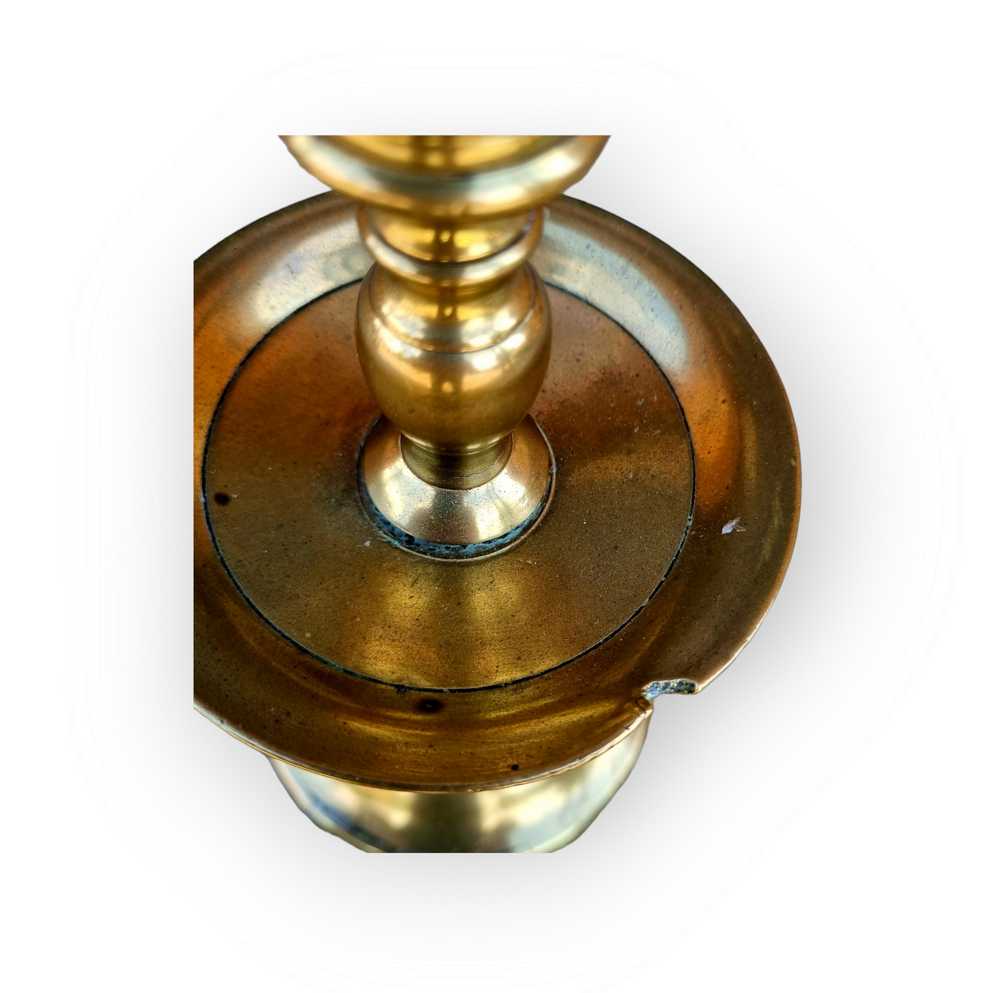 Mid 17th Century Dutch Antique Brass Heemskirk Candlestick