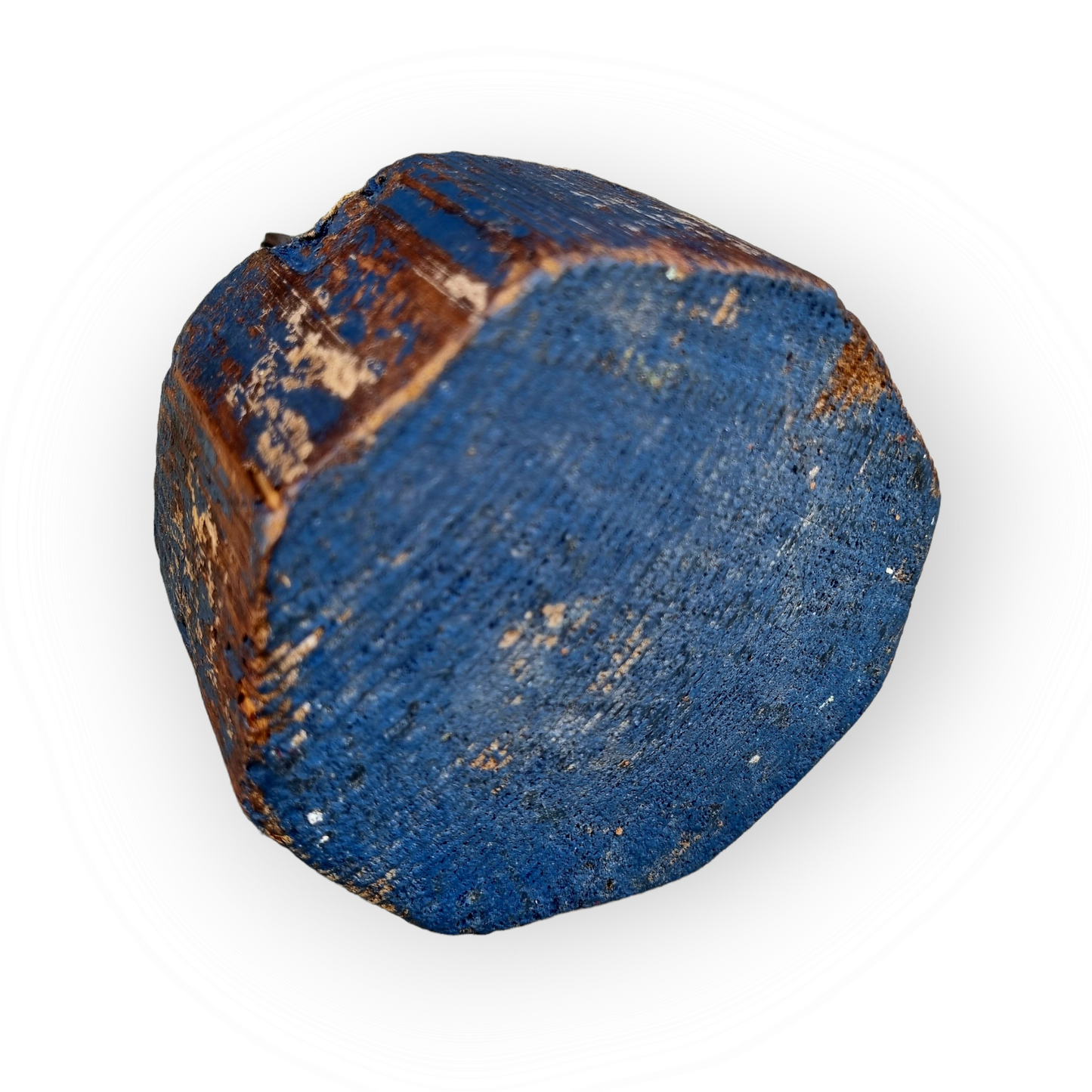 18th Century English Antique Rushlight On Original Blue-Painted Base