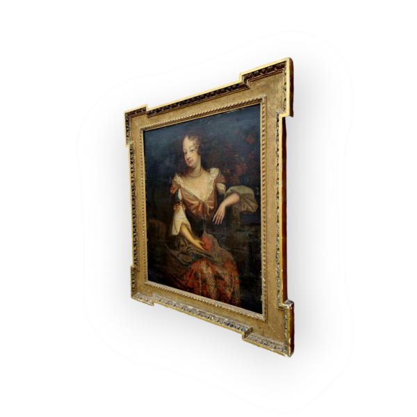 Offered for sale in "Attic Found" condition - A mid-17th Century English School antique oil on canvas of an aristocratic lady, circa 1660