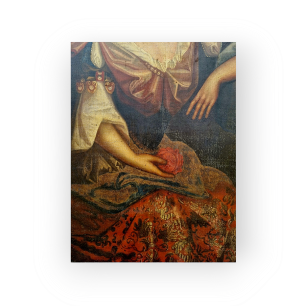 Offered for sale in "Attic Found" condition - A mid-17th Century English School antique oil on canvas of an aristocratic lady, circa 1660