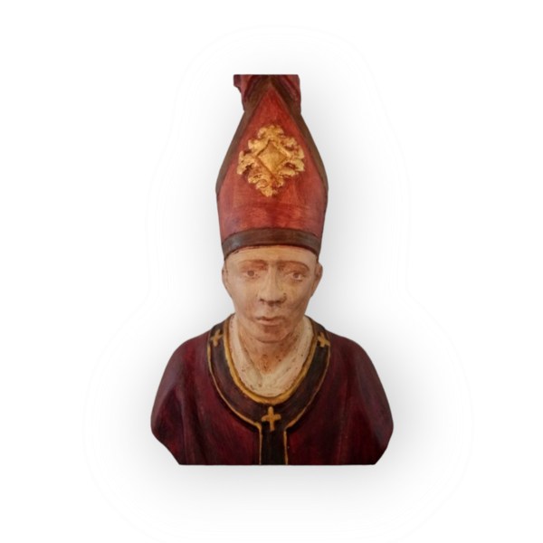 18th Century Italian Life-Size Antique Carved Lime Wood Bust Of A Saint Januarius, Patron Saint of Naples