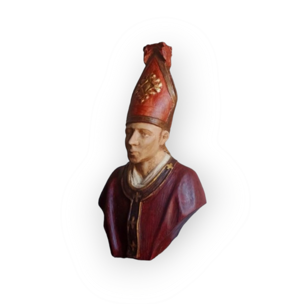 18th Century Italian Life-Size Antique Carved Lime Wood Bust Of A Saint Januarius, Patron Saint of Naples