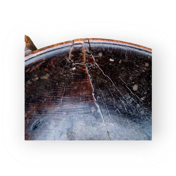 Large Late 18th Century Scandinavian Antique Treen Scoop / Bowl – Folk Carved Utility