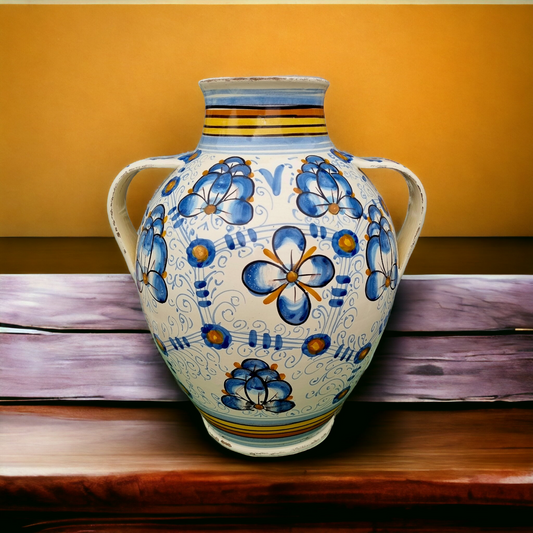 Large 17th Century Italian Antique Montelupo Maiolica Apothecary's/ Chemist's Jar