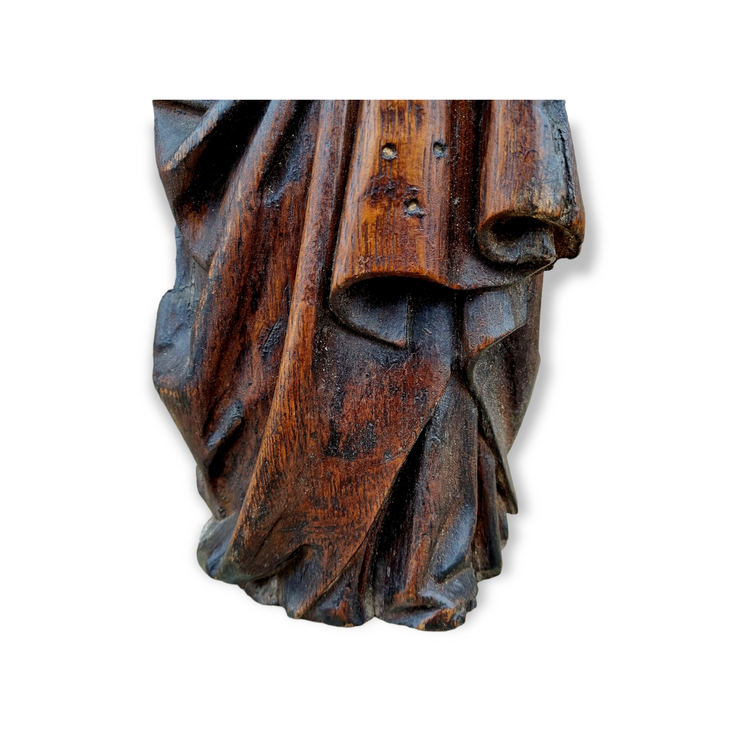 15th Century English Antique Carved Oak Figure of a Saint, Possibly Saint Paul, Attributed to East Anglia