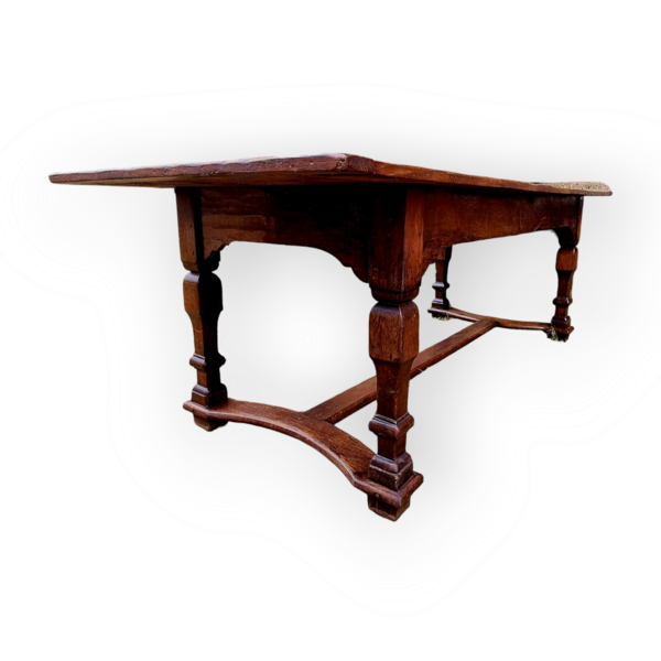 A Rustic 17th Century & Later Dutch Antique Oak Dining Table / Refectory Table