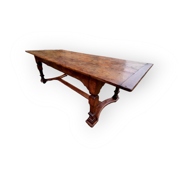 A Rustic 17th Century & Later Dutch Antique Oak Dining Table / Refectory Table