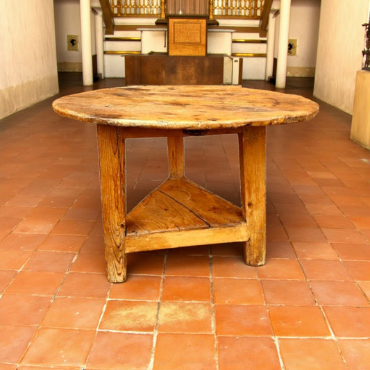 Late 18th Century Welsh Pine Cricket Table – Ovoid Top – Vernacular Charm