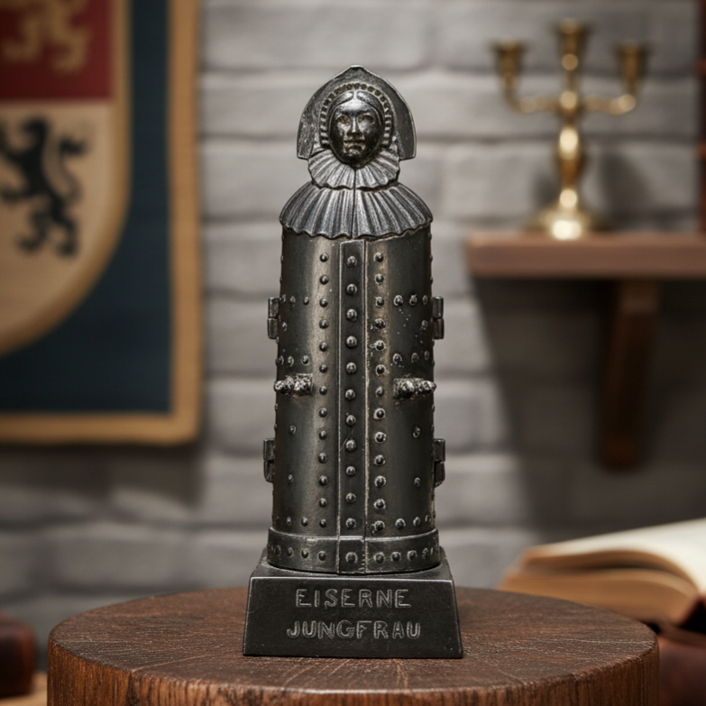 A Rare Miniature Antique Steel Model / Replica of a Medieval Nuremberg Iron Maiden / Eiserne Jungfrau