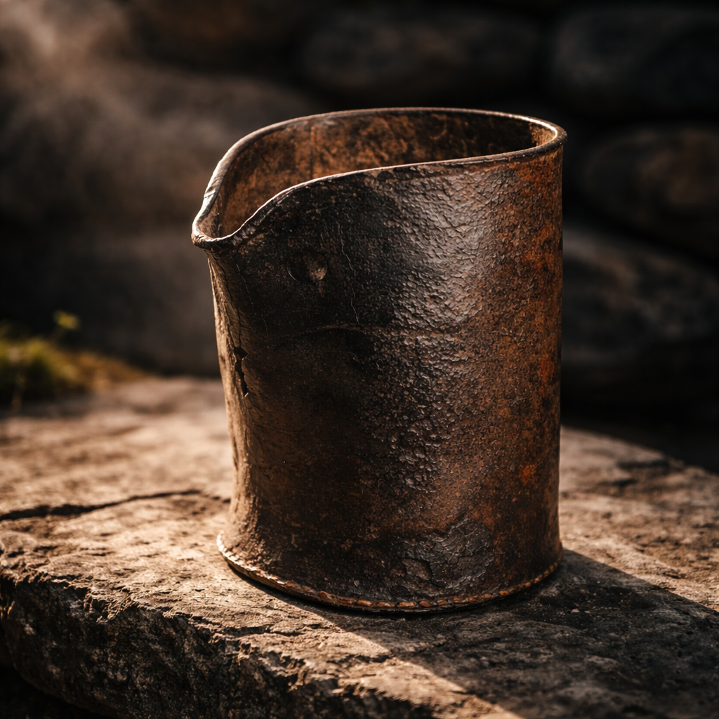 Late 17th‑Century English Antique Leather Bombard – Ale or Cider Jug