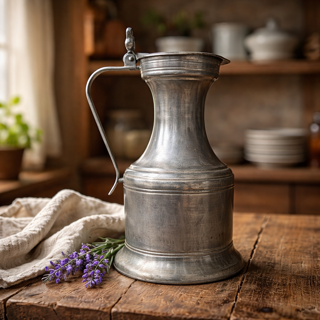 Very Large 18th‑Century Antique Pewter Tappit Hen – Scottish Tavern Measure - Attributed to Francis Brown of Edinburgh