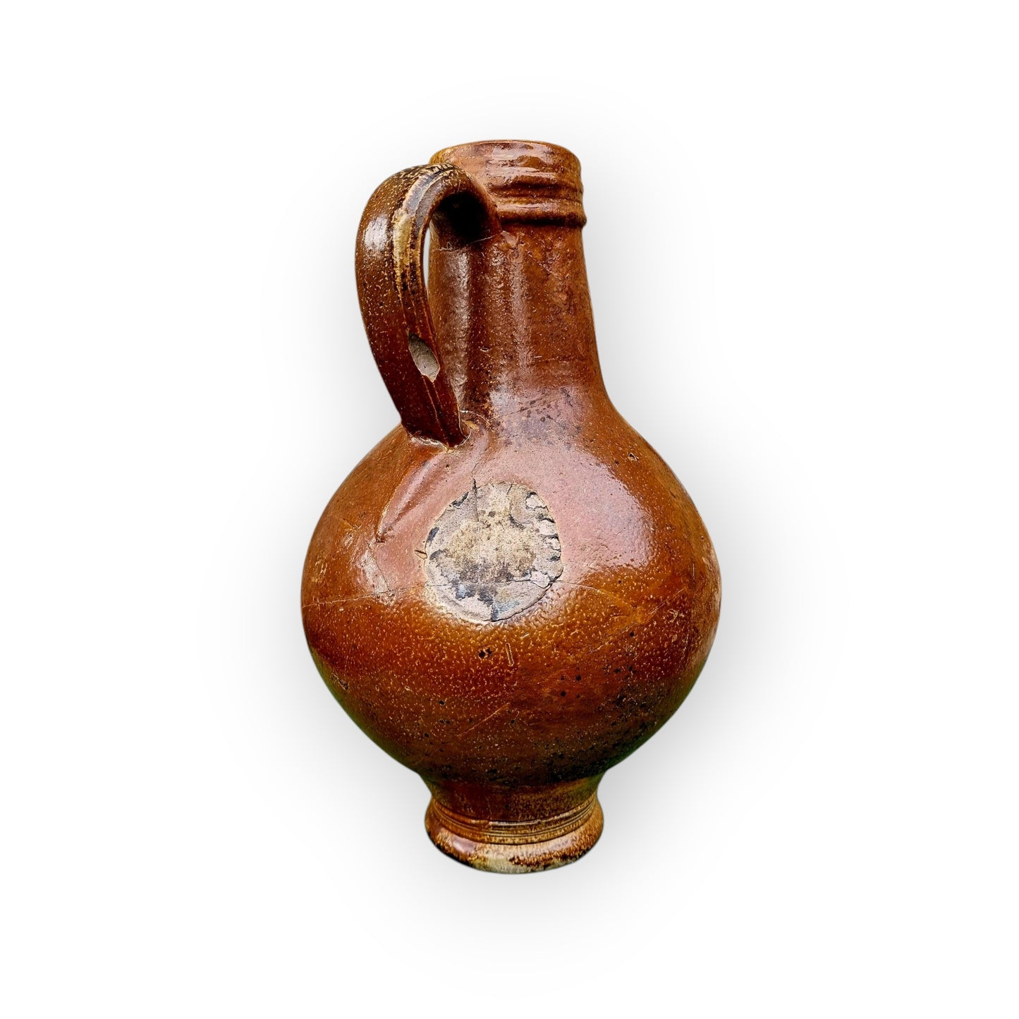 17th-Century German Antique Stoneware Bellarmine Jug or Bartmannkrug, circa 1620-1675, Bearing the Arms of Amsterdam