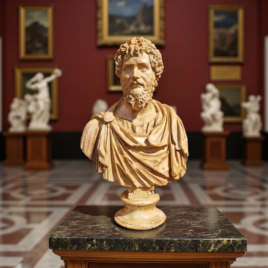 18th Century Style, 19th Century-Made, Italian Antique / Roman "Grand Tour" Plaster Bust, Possibly Antoninus Pius