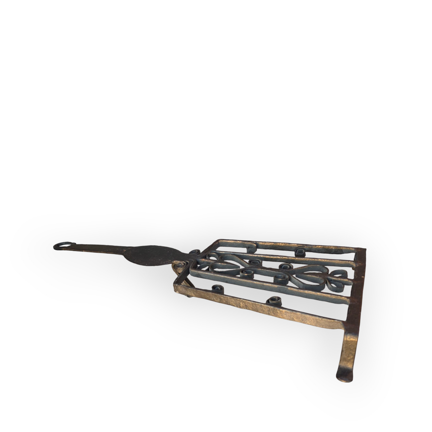 A Substantial Late 17th-century Antique Wrought Iron Trivet - Ornate English Hearth Ware