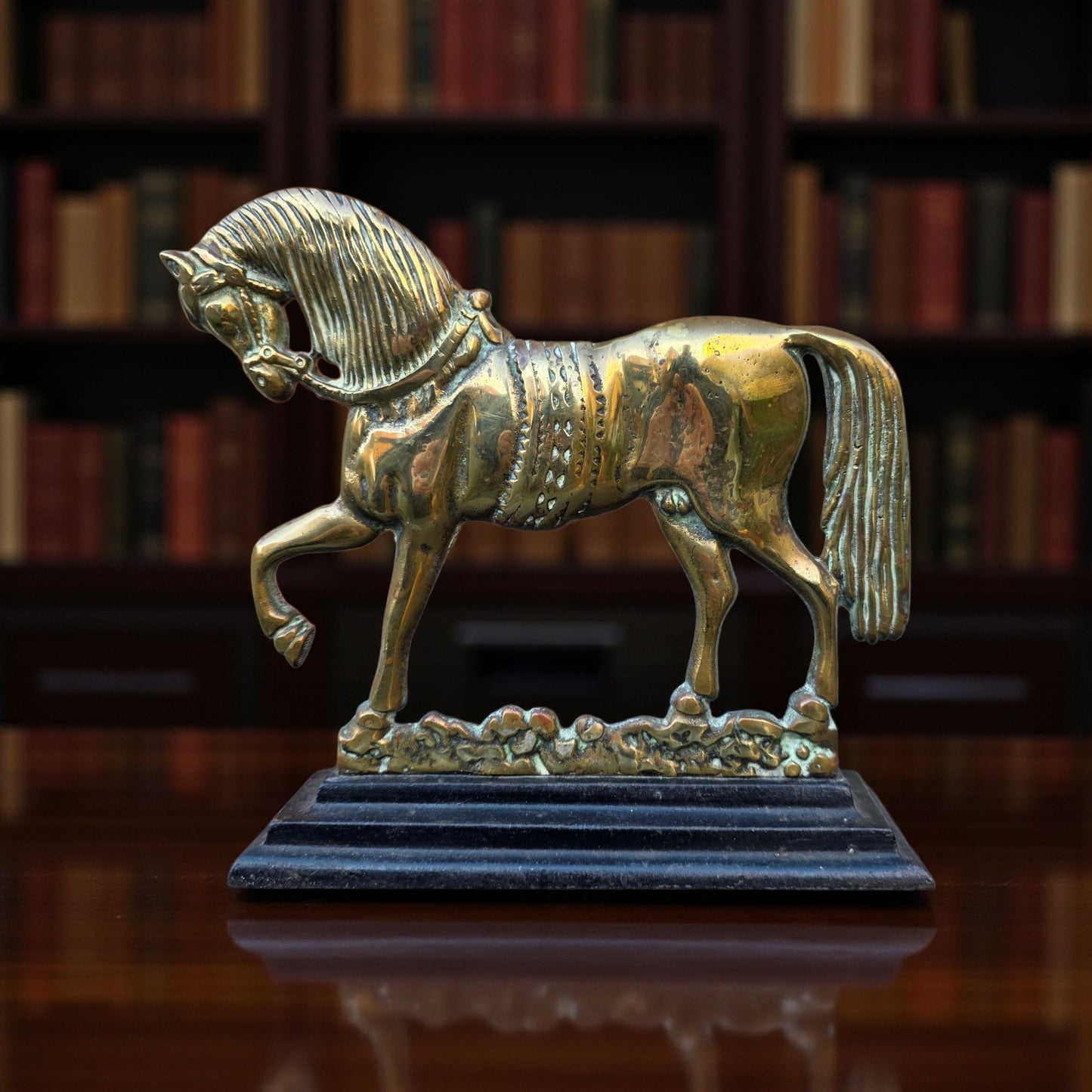 19th Century English Antique Brass Horse – Antique Decorative Sculpture - Fireplace Overmantel Decoration