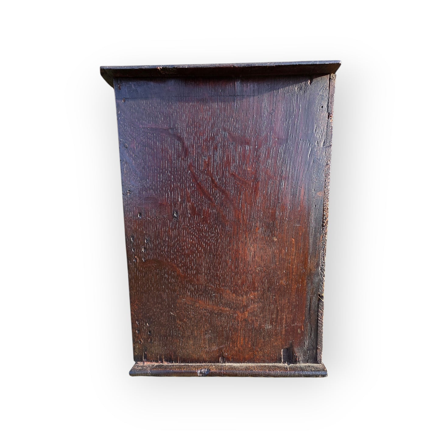 A Small Early 18th-Century English Antique Oak Spice Cupboard of Unusual Form