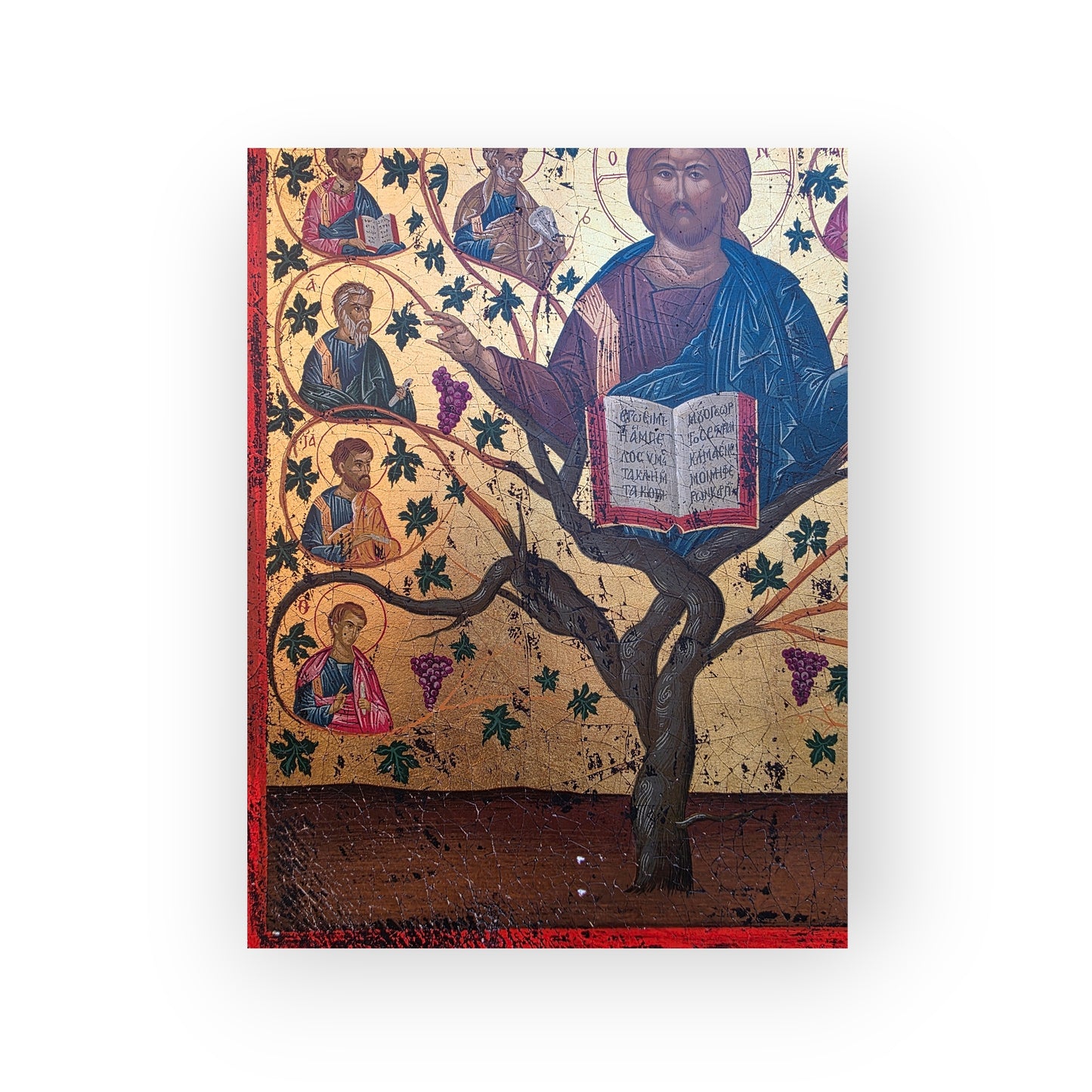 Early 19th Century Byzantine School Antique Icon - Christ the Vine