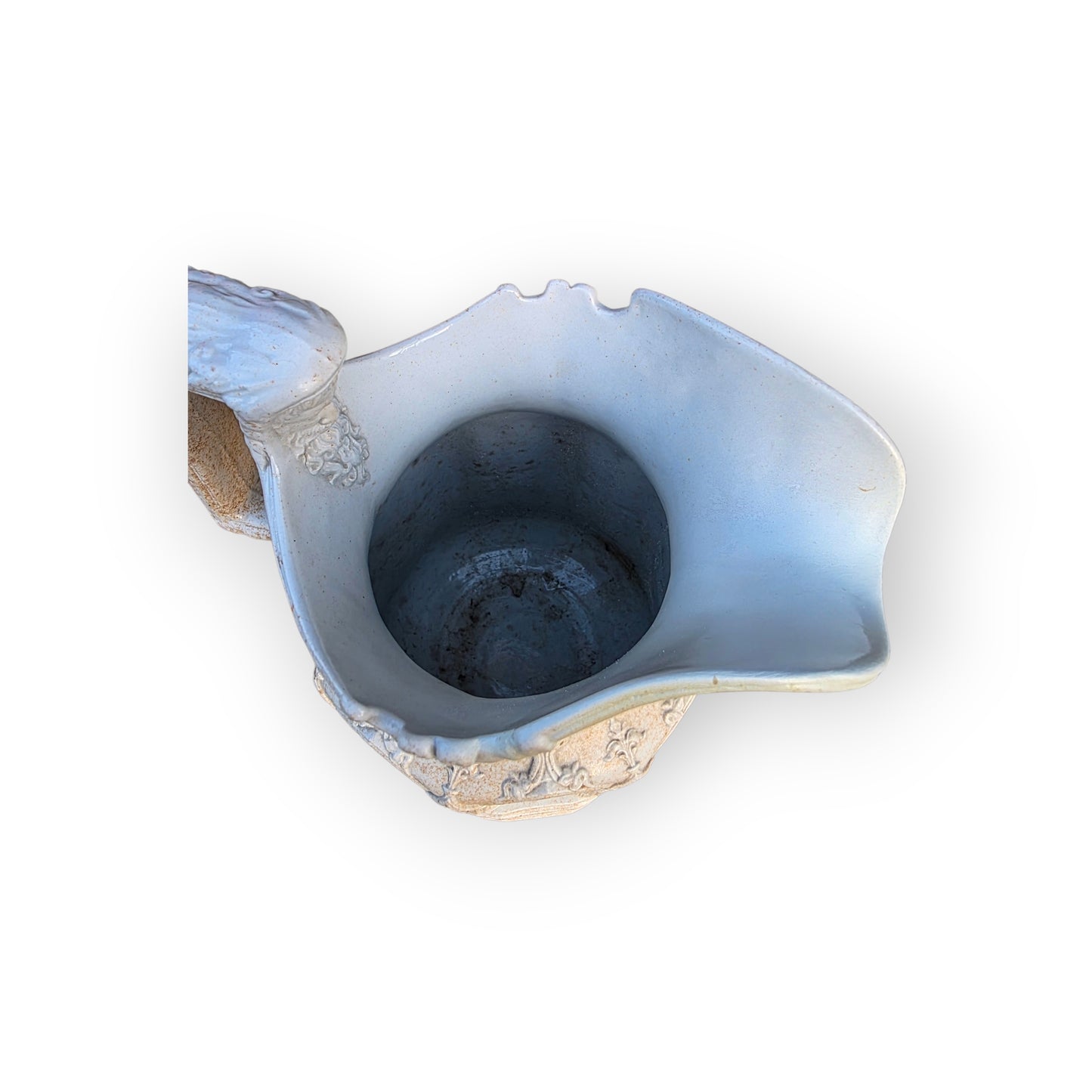 Mid 19th-Century English Antque Moulded Earthenware "Gothic Windows" Jug, Bearing the Mark of Charles Meigh, Dated 1842