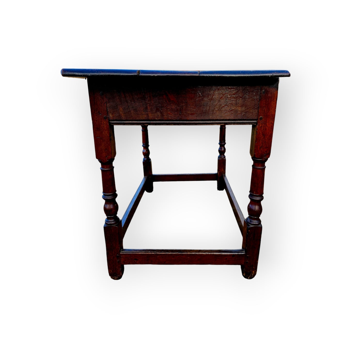 Late 17th-Century English Antique Oak Plank Top Side Table