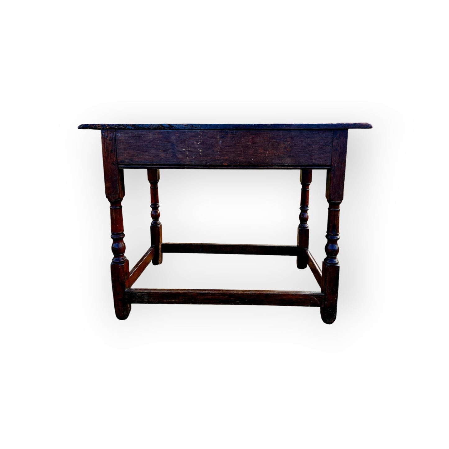 Late 17th-Century English Antique Oak Plank Top Side Table