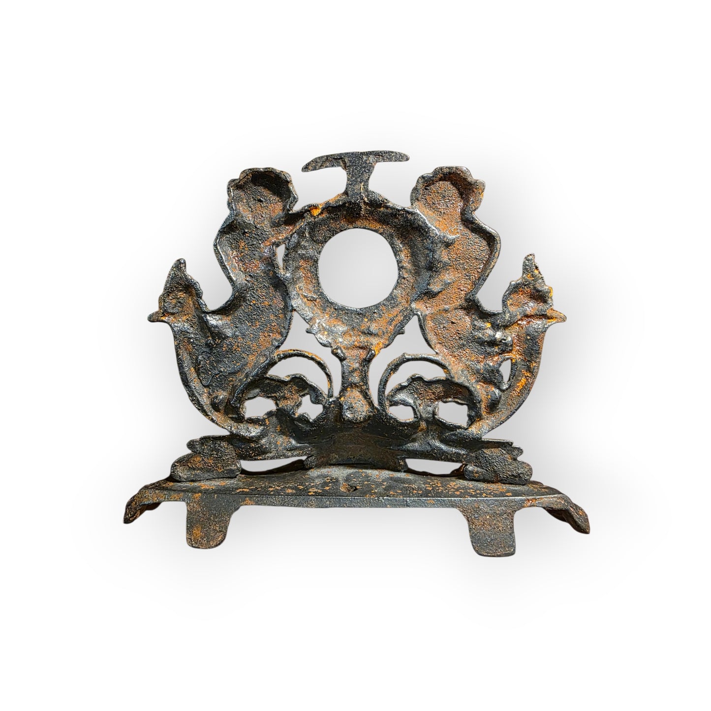 19th-Century Antique Cast Iron Pocket Watch Holder / Stand