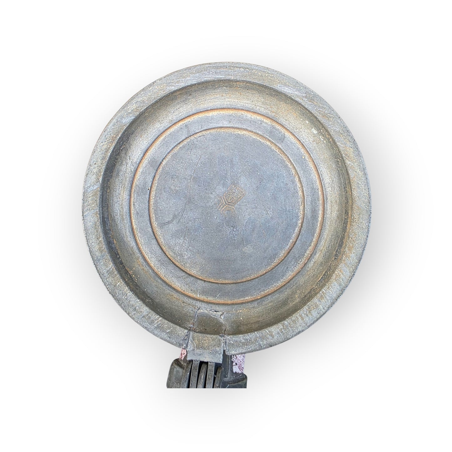 18th‑Century Antique Faience / Tin-Glazed Earthenware Tankard – Lid Inlaid with a Medal of Louis XV