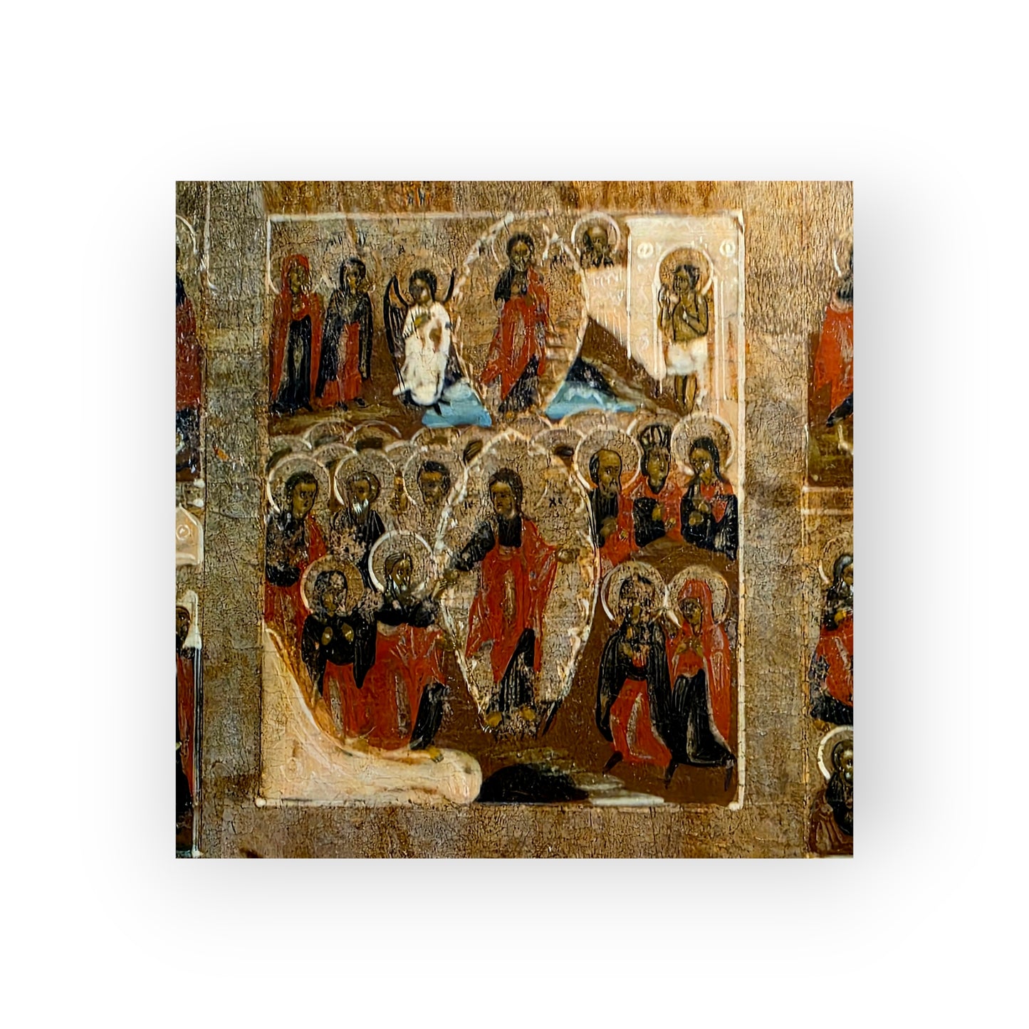 19th Century Russian Orthodox Antique Feast‑Day Icon – Twelve Great Liturgical Feasts