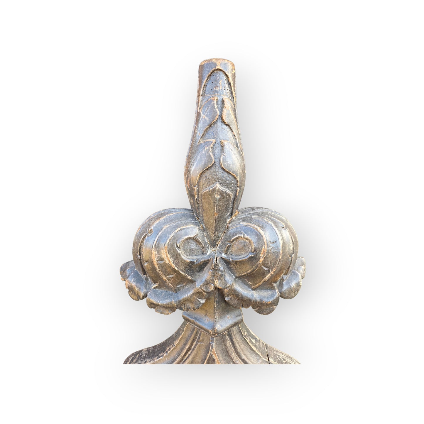 19th‑Century Gothic Revival English Antique Carved Oak Pew End / Bench End with Blind Tracery & Poppy Finial